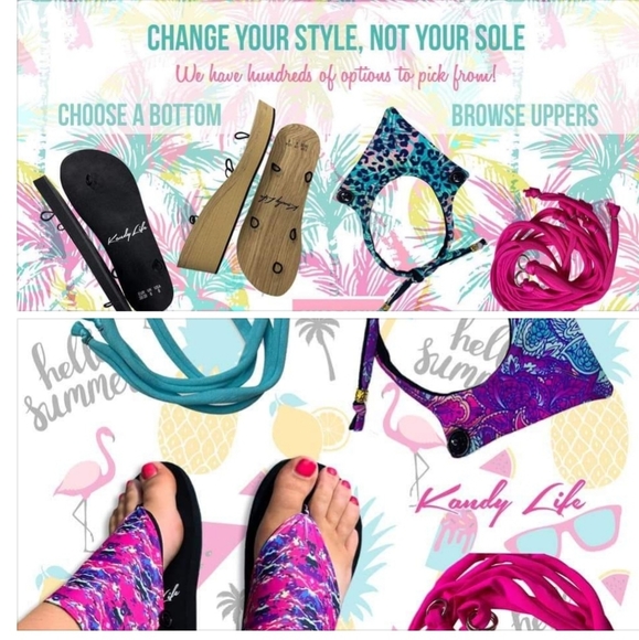 Kandy Life Interchangeable Wedge / sizes 5, 6, 7/ NWT/ HOT PINK SHORT STRAP - Picture 13 of 14